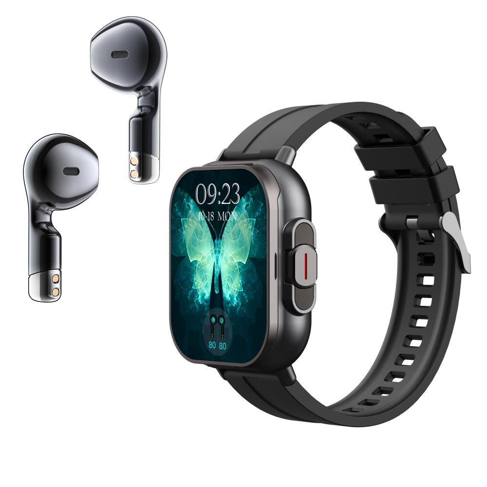 BEARSCOME D8 EQUIPADO CON AURICULARES DUAI RELOJ INTELIGENTE CON CONTROL DE FRECUENCIA CARDÍACA, OXÍGENO EN SANGRE, PRESIÓN ARTERIAL Y SUEÑO