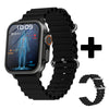 Reloj inteligente BEARSCOME VEE con llamadas Bluetooth, ECG/EKG, oxígeno en sangre, monitoreo del sueño y música  - Correa marina negra