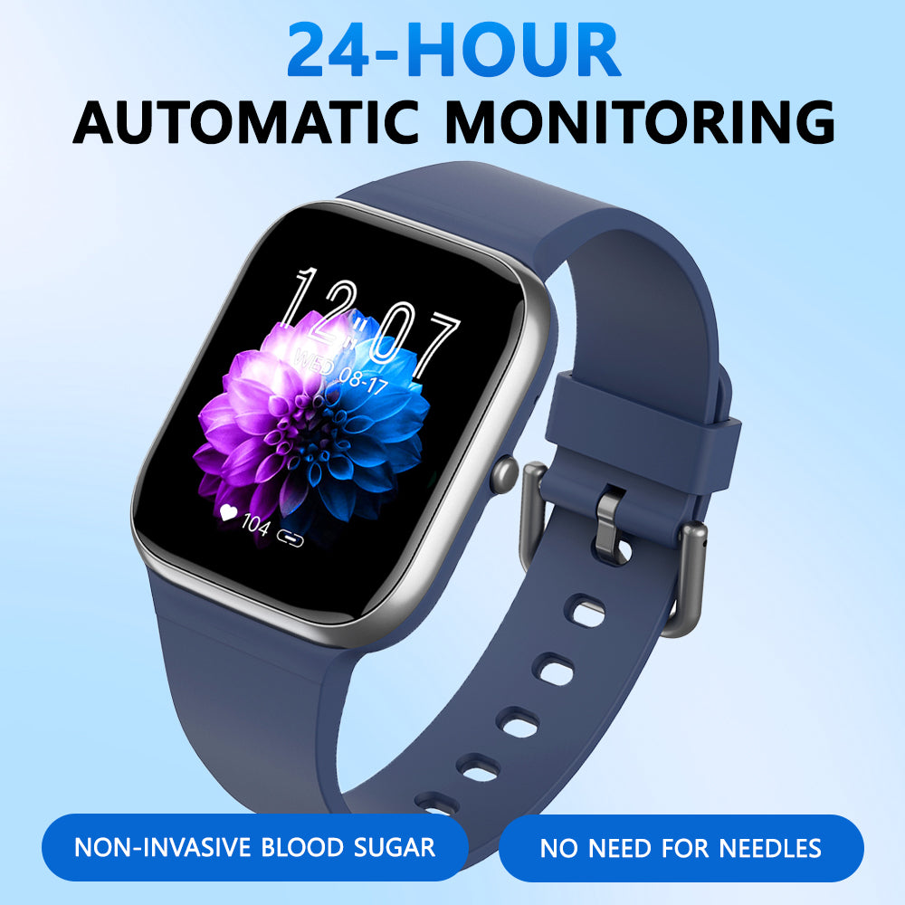 BEARSCOME BCY9Pro Presión Arterial Ritmo Cardíaco Oxígeno en Sangre Monitoreo de Azúcar en Sangre Bluetooth Hablar Reproducir Música Salud Reloj Inteligente A Prueba de agua
