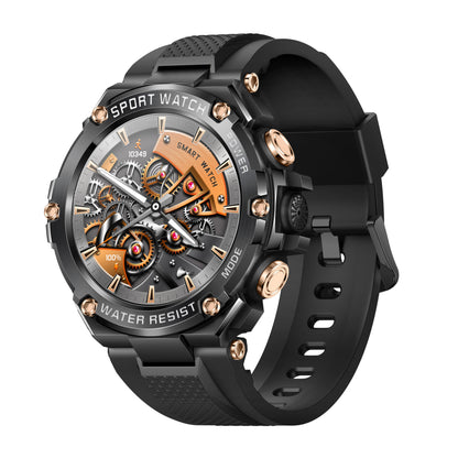 Reloj inteligente multideporte con Bluetooth, llamadas, mensajes, presión arterial, frecuencia cardíaca y oxígeno en sangre, de grado militar de Bearscome 