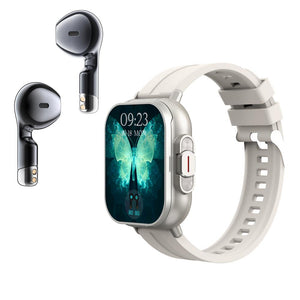 BEARSCOME D8 EQUIPADO CON AURICULARES DUAI RELOJ INTELIGENTE CON CONTROL DE FRECUENCIA CARDÍACA, OXÍGENO EN SANGRE, PRESIÓN ARTERIAL Y SUEÑO