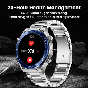 Reloj inteligente BEARSCOME Max 1 con control de la frecuencia cardíaca, glucosa en sangre, ECG/EKG y presión arterial, Bluetooth y conversación