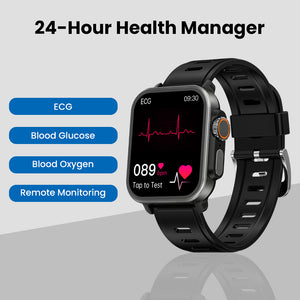 Reloj inteligente BEARSCOME VEE con llamadas Bluetooth, ECG/EKG, oxígeno en sangre, monitoreo del sueño y música 
