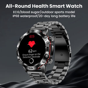 Reloj inteligente deportivo de alta gama Bearscome PRO 3 con control del nivel de azúcar en sangre, ECG/EKG y HD