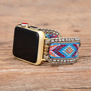Correa de reloj tejida de nailon estilo boho