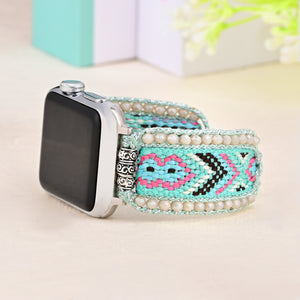 Correa de reloj tejida de nailon estilo boho