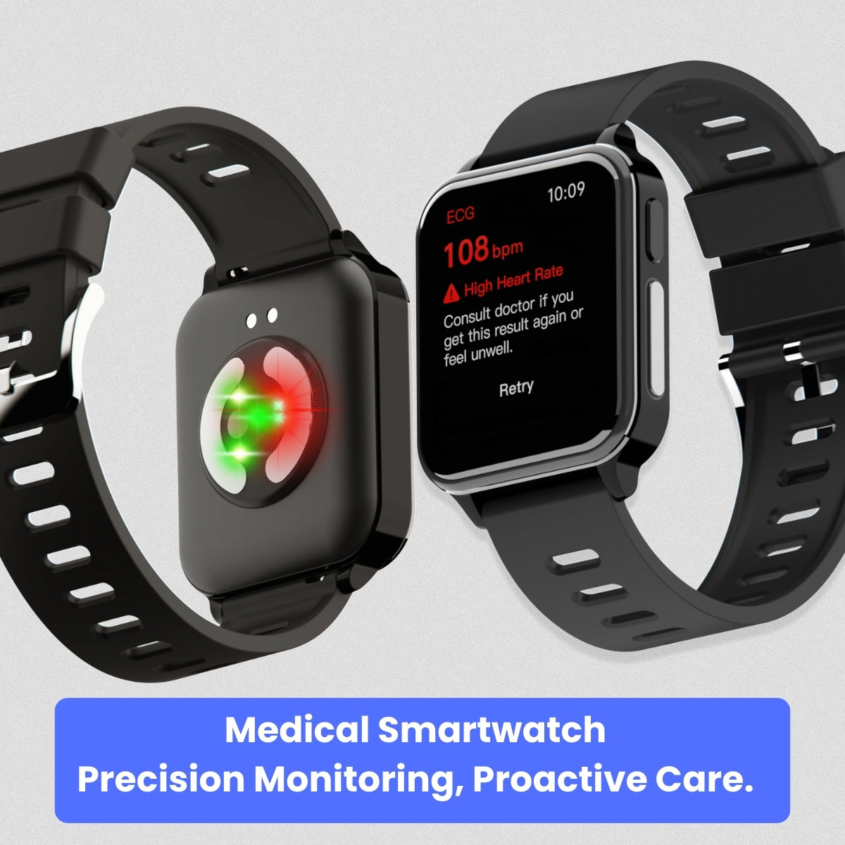 Reloj inteligente deportivo Bearscome CFDA RIG con ECG, monitorización del sueño, oxígeno en sangre y salud 