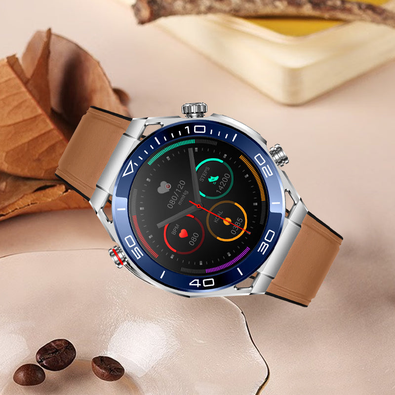 Reloj inteligente BEARSCOME Max 1 con control de la frecuencia cardíaca, glucosa en sangre, ECG/EKG y presión arterial, Bluetooth y conversación 