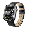 BEARSCOME 2024 Reloj inteligente deportivo con Bluetooth, control de la presión arterial y frecuencia cardíaca  - 108 Cuero negro/negro