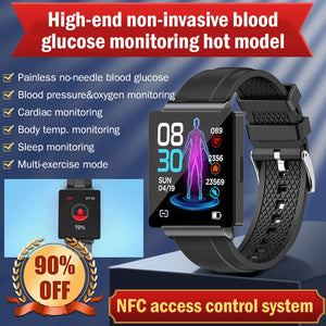 BEARSCOME BCKS01 Smartwatch NFC Glucosa en sangre Frecuencia cardíaca Presión arterial Bluetooth Reloj deportivo inteligente