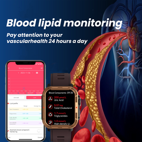 Reloj inteligente deportivo resistente BEARSCOME VEE PRO para monitorización de la composición corporal, ECG, azúcar en sangre, presión arterial y frecuencia cardíaca 