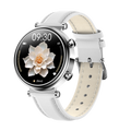  Watch 4 Pro Cuero blanco Carcasa plateada