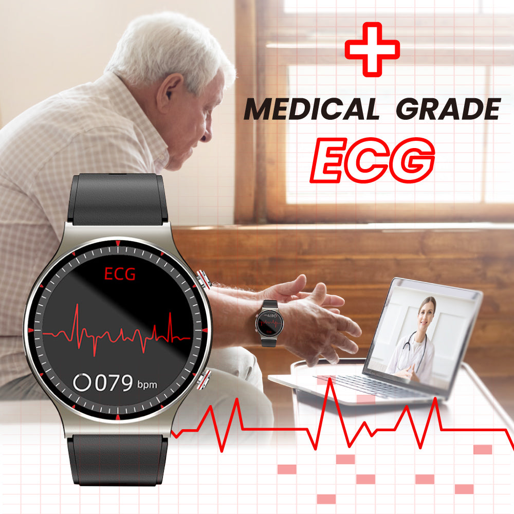 BEARSCOME BCG08 ECG Oxígeno en sangre Ritmo cardíaco Monitoreo de la salud Reloj inteligente, Sueño, Cuidado femenino, Impermeable, Mensaje / Recepción de llamadas 