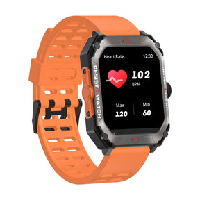 Bearscome H22 Indestructible Deportes al aire libre Smartwatch Ritmo cardíaco Oxígeno en sangre Recordatorio de llamada Bluetooth Música 