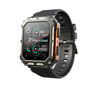 Reloj inteligente indestructible para deportes al aire libre Bearscome con control del ritmo cardíaco, oxígeno en sangre, recordatorio de llamadas y música Bluetooth
