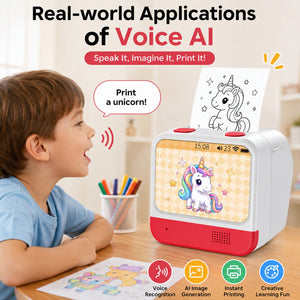 AI Voice Sticker Maker for Kids, Mini Inkless Thermal Printer, Portable Label Maker Machine Box for DIY Crafts