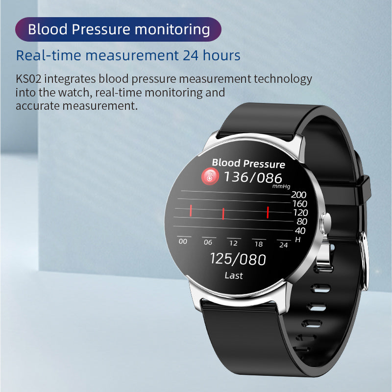 BEARSCOME BCKS02 Medir glucosa en sangre Oxígeno en sangre Presión arterial Ritmo cardíaco Reloj inteligente Bluetooth 
