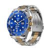 Reloj inteligente casual con llamadas Bluetooth y detección de frecuencia cardíaca y presión arterial de Bearscome para 2024 - Azul/Oro