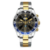 Reloj inteligente casual con llamadas Bluetooth y detección de frecuencia cardíaca y presión arterial de Bearscome para 2024 - Azul/Negro/Oro